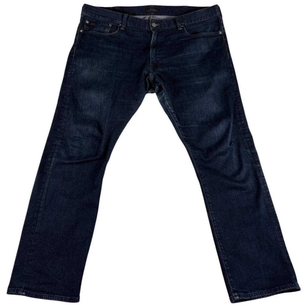 Polo‎ Ralph Lauren Rick Slim Straight Jeans Mens 38x30 Blue Denim Y2K Streetwear